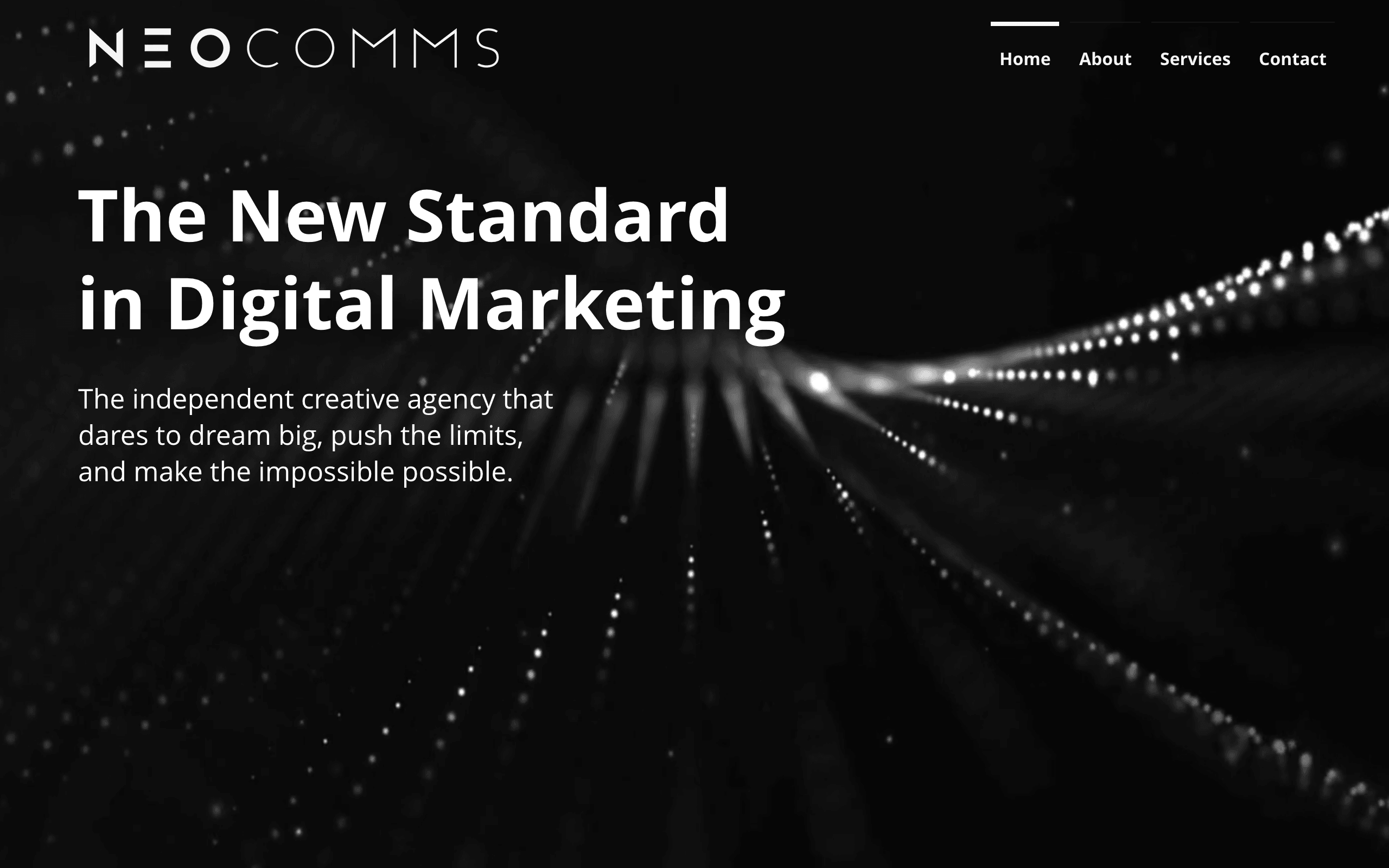 Neocomms enterprise telecom website on desktop